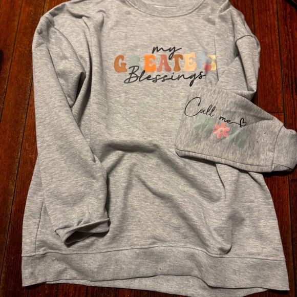 Graphic Print light Pullover Sweatshirt Mom style - Picture 4 of 7